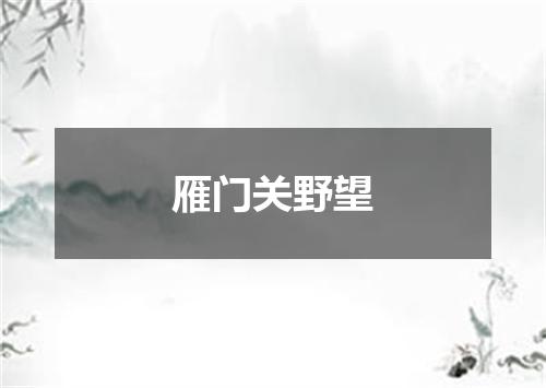 雁门关野望
