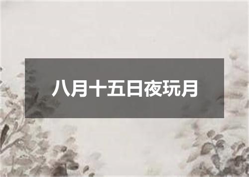 八月十五日夜玩月