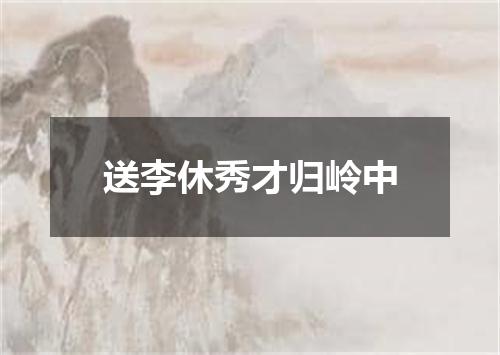 送李休秀才归岭中