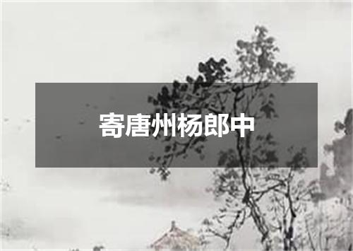 寄唐州杨郎中
