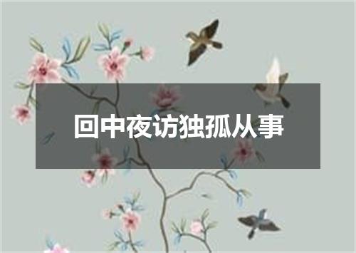 回中夜访独孤从事