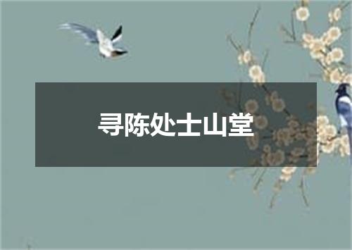 寻陈处士山堂