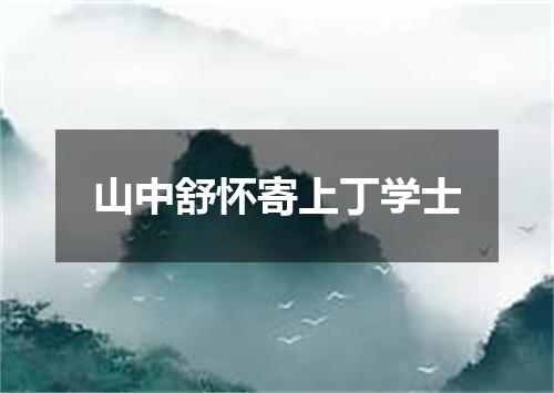 山中舒怀寄上丁学士