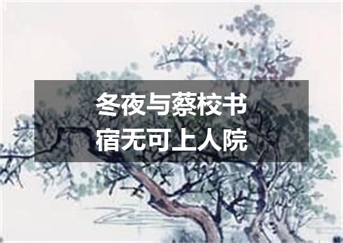 冬夜与蔡校书宿无可上人院