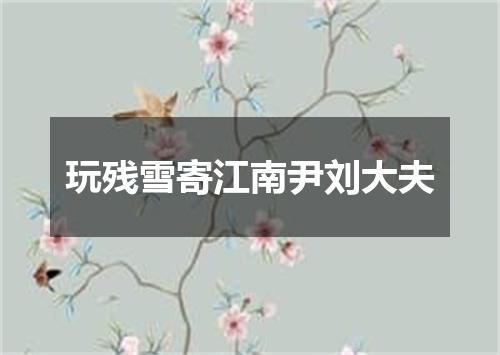 玩残雪寄江南尹刘大夫