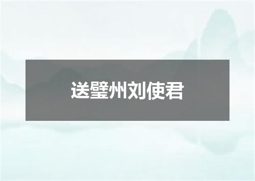 送璧州刘使君
