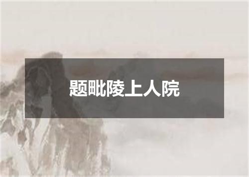 题毗陵上人院