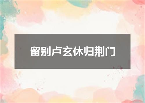 留别卢玄休归荆门