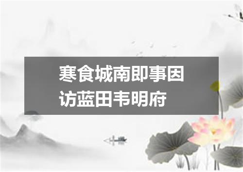 寒食城南即事因访蓝田韦明府