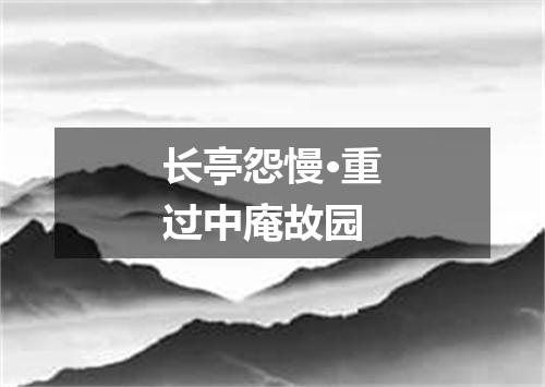 长亭怨慢·重过中庵故园