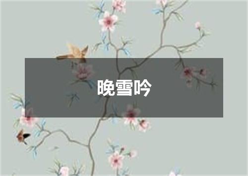 晚雪吟