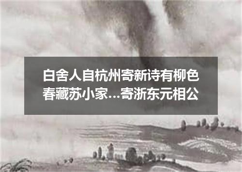 白舍人自杭州寄新诗有柳色春藏苏小家…寄浙东元相公