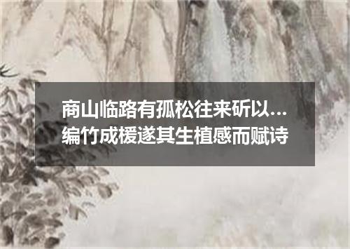 商山临路有孤松往来斫以…编竹成楥遂其生植感而赋诗