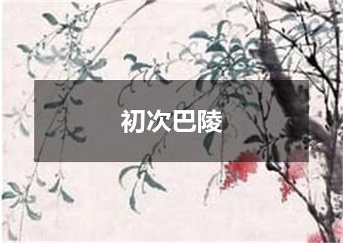 初次巴陵
