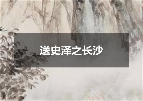 送史泽之长沙