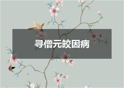 寻僧元皎因病