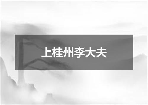 上桂州李大夫