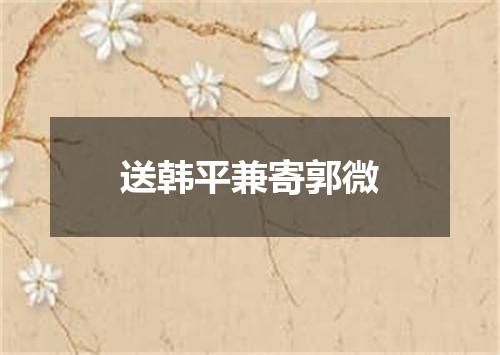 送韩平兼寄郭微