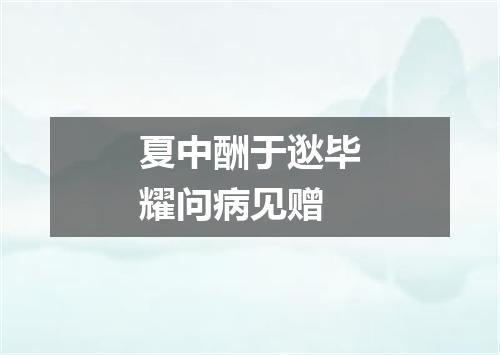 夏中酬于逖毕耀问病见赠