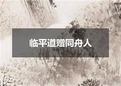 临平道赠同舟人