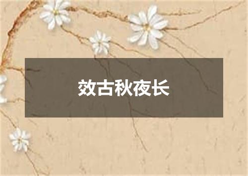 效古秋夜长