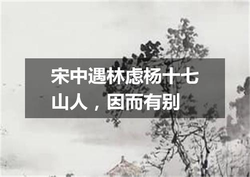 宋中遇林虑杨十七山人，因而有别