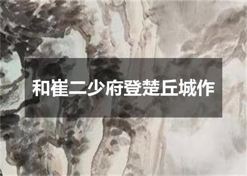 和崔二少府登楚丘城作