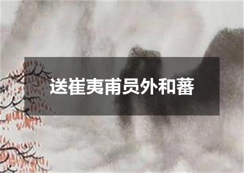 送崔夷甫员外和蕃