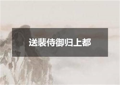 送裴侍御归上都
