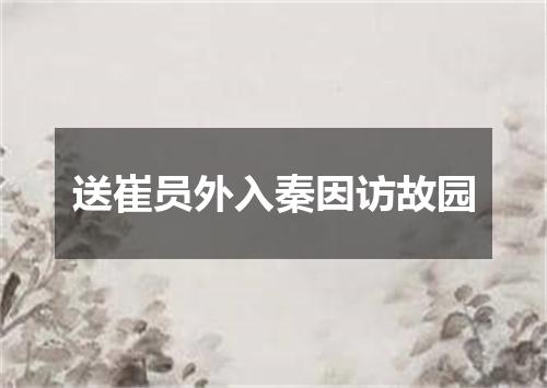 送崔员外入秦因访故园