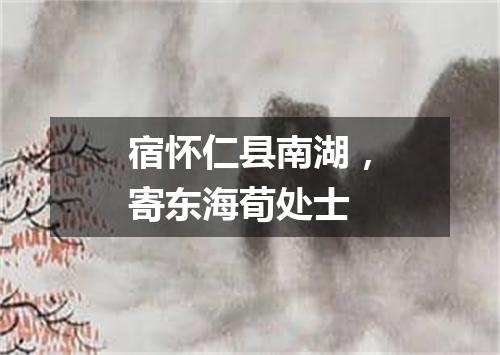 宿怀仁县南湖，寄东海荀处士