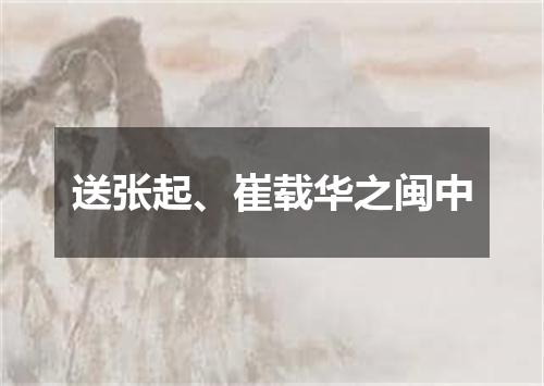 送张起、崔载华之闽中