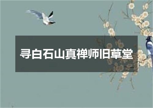寻白石山真禅师旧草堂