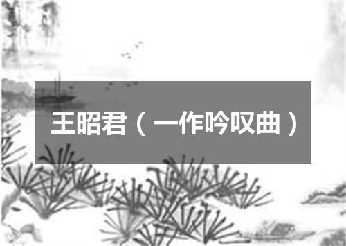 王昭君（一作吟叹曲）