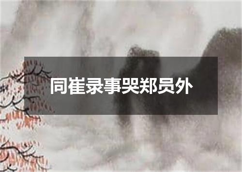 同崔录事哭郑员外