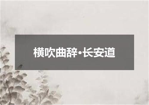 横吹曲辞·长安道