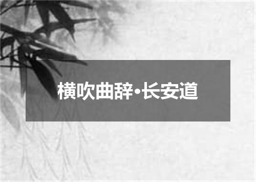 横吹曲辞·长安道