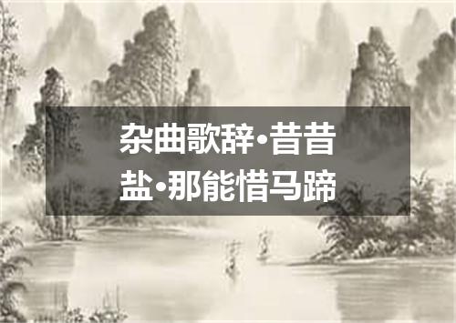 杂曲歌辞·昔昔盐·那能惜马蹄