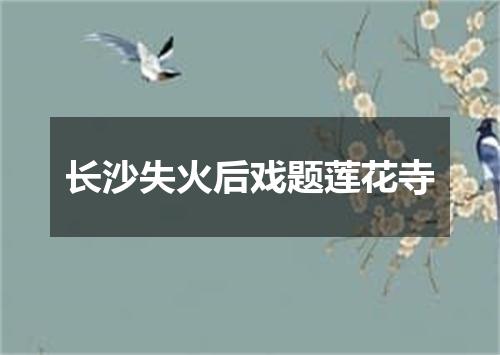 长沙失火后戏题莲花寺