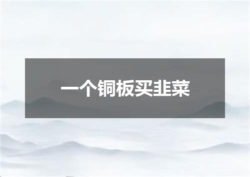 一个铜板买韭菜