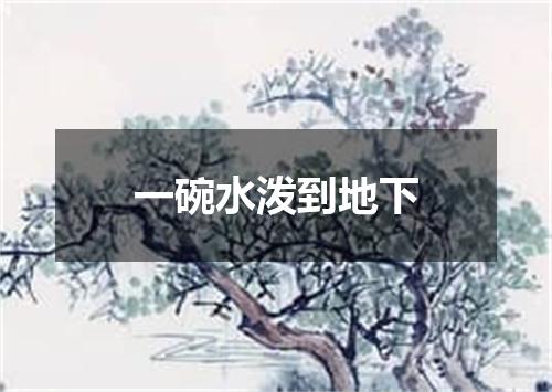一碗水泼到地下