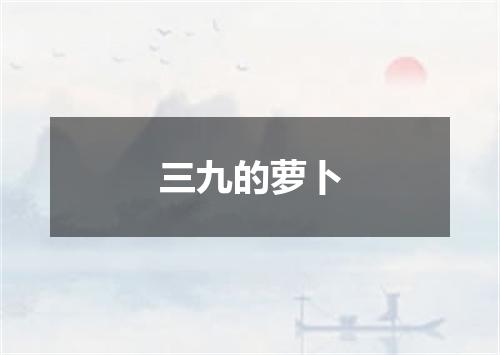 三九的萝卜