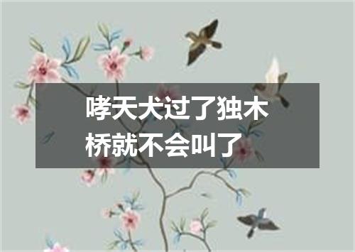 哮天犬过了独木桥就不会叫了