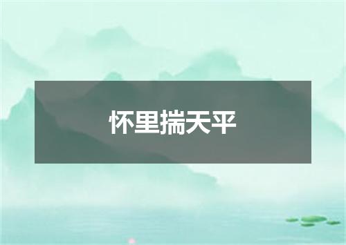 怀里揣天平
