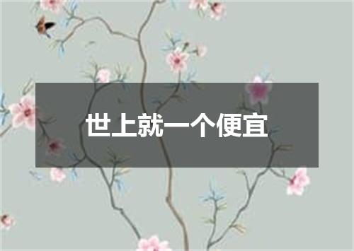 世上就一个便宜