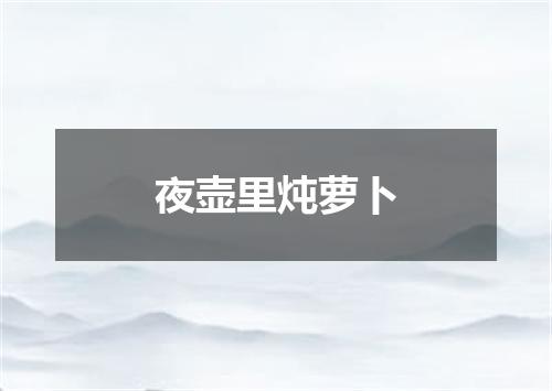 夜壶里炖萝卜
