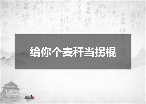 给你个麦秆当拐棍