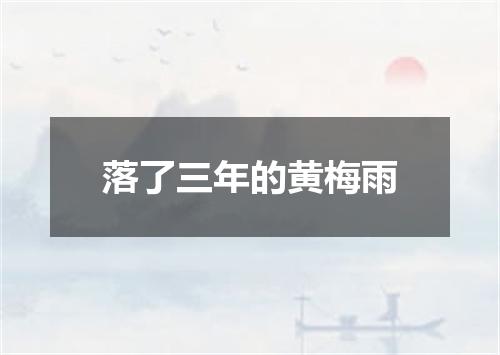 落了三年的黄梅雨