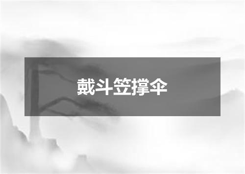 戴斗笠撑伞