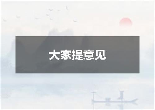 大家提意见
